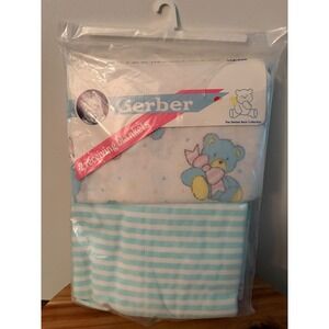 Vintage 1991 Gerber 2 Receiving Blankets 30X40 Cotton Flannel Made in USA NEW